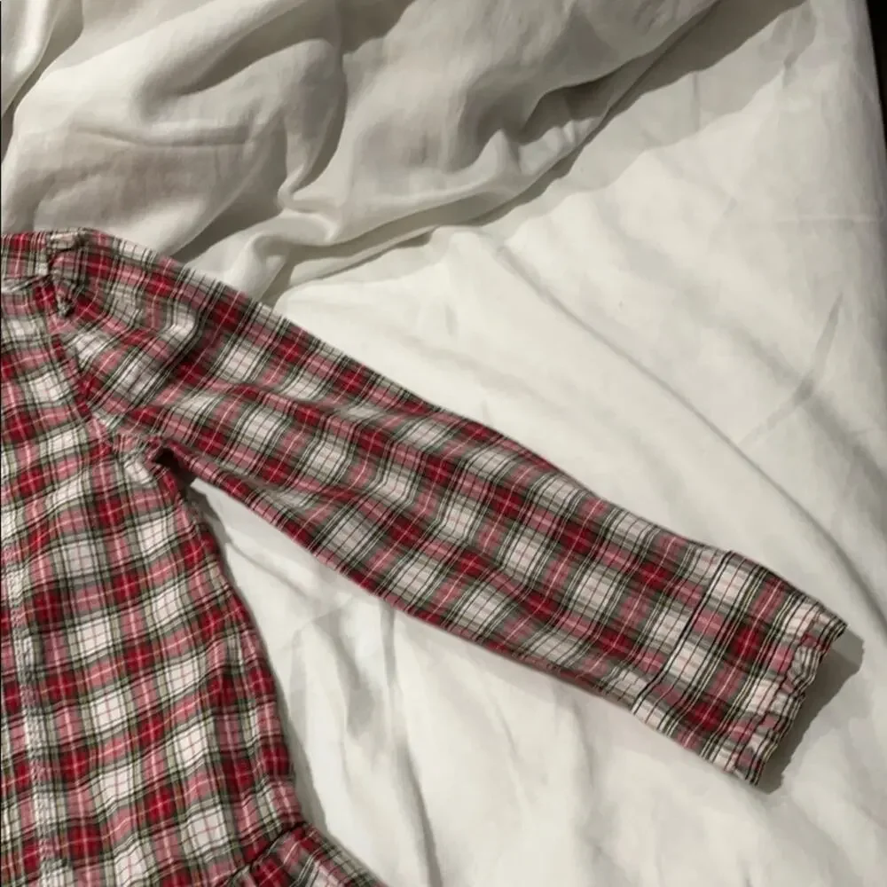 Ralph Lauren 4 red plaid button down blouse NWOT